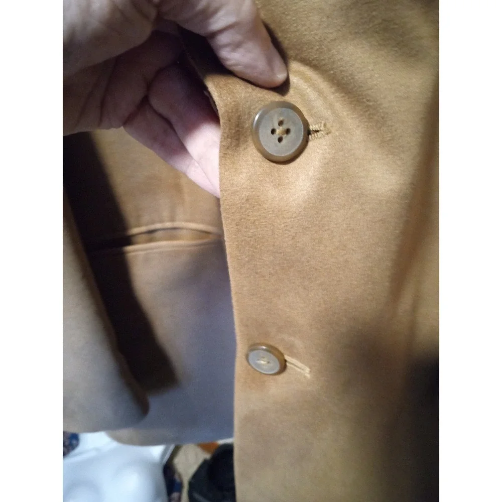 Bert Pulitzer Supra Suede Blazer Mens 46 Long Tan Camel Faux Suede‎ Sport Coat